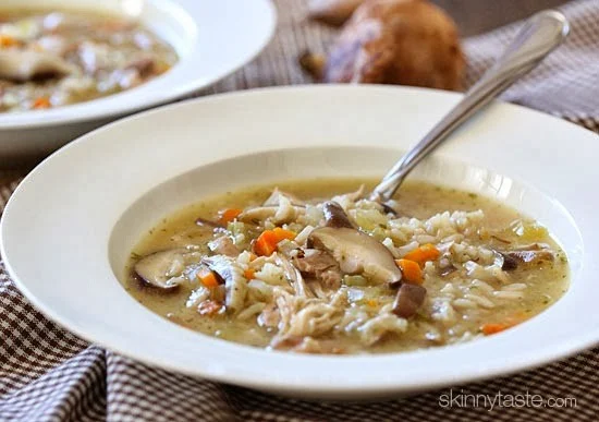 skinnytasteChicken, Mushroom, and Rice Soup