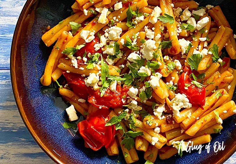 Baked Feta Pasta with Harissa